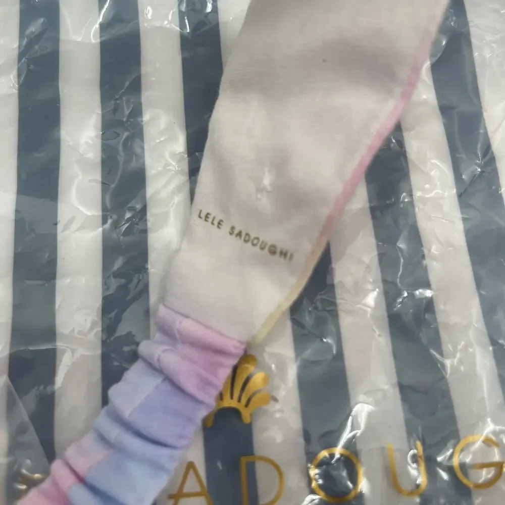 LELE SADOUGHI Headband and Face Mask Set Ombre Watercolor NWT Designer Luxury